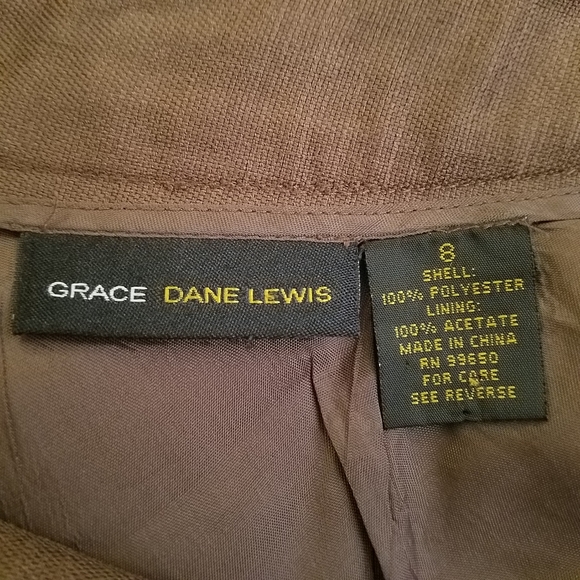 Grace Dane Lewis Chocolate Brown Linen Skirt SZ 8 - Picture 4 of 4